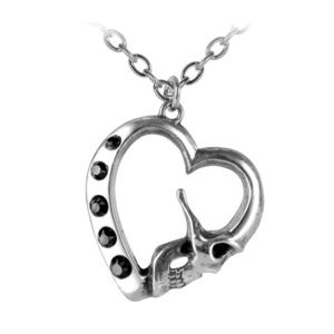 ALCHEMY OF ENGLAND
Skull Heart La Mort De Coeur Pewter Pendant Necklace​​​​